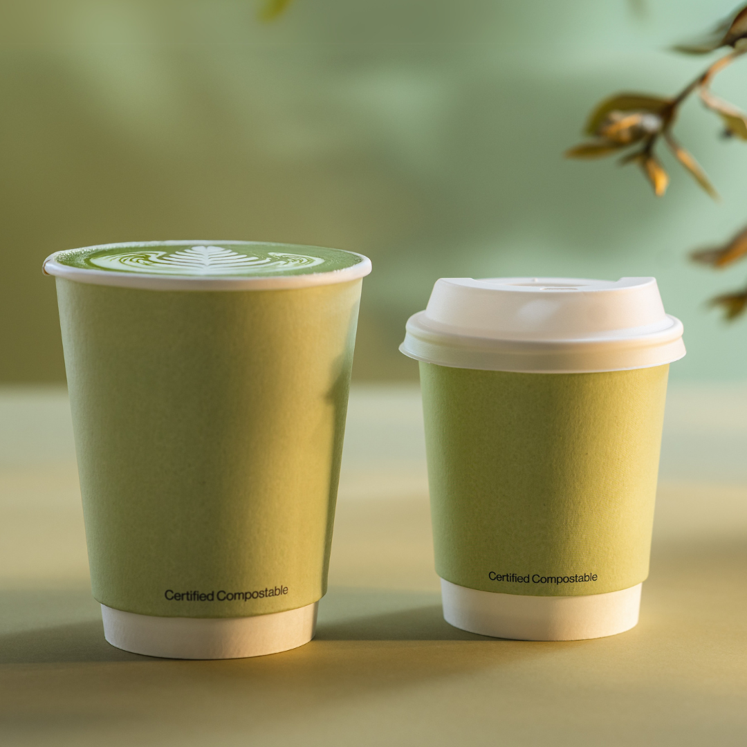 Compostable Coffee Cup - Matcha Green