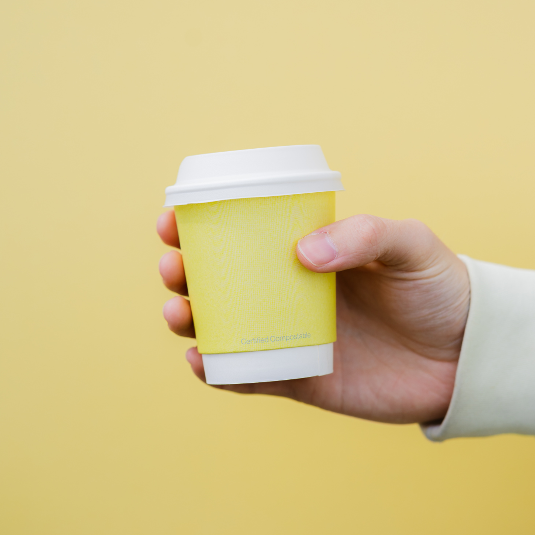 Compostable Coffee Cup - Butter Yellow