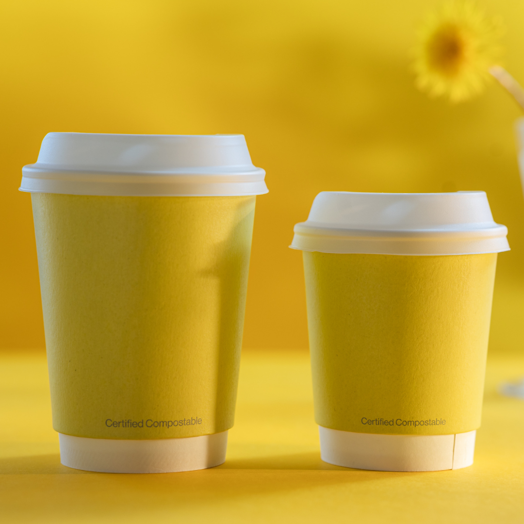 Compostable Coffee Cup - Butter Yellow