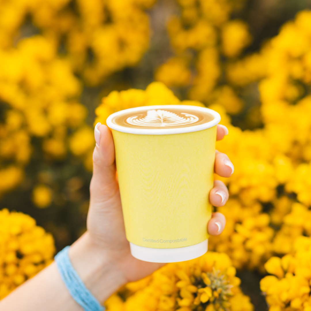 Compostable Coffee Cup - Butter Yellow
